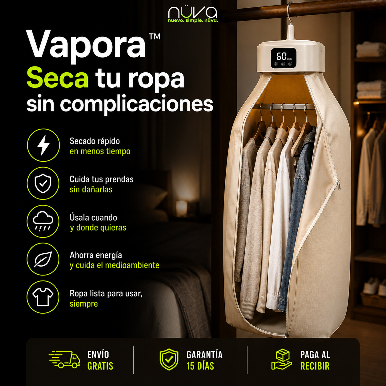 Vapora™ Nunca más con la ropa húmeda.⚡️